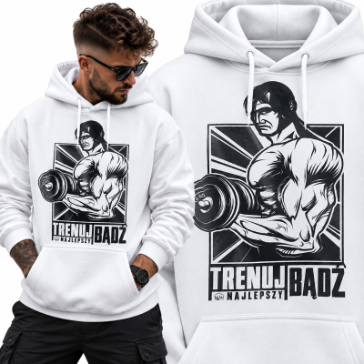 BLUZA Z KAPTUREM NA SIŁOWNIĘ  TRENUJ BADZ NAJLEPSZY